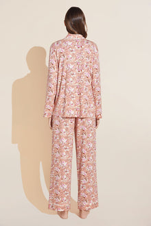 Model wears Gisele Printed TENCEL™ Modal Long PJ Set in fiore rose print.