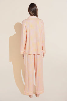 Gisele Printed TENCEL™ Modal Long PJ Set | Geo Tile Rose Cloud/Rose Cloud