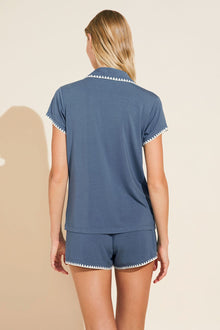 Frida TENCEL™ Modal Shortie Short PJ Set | Coastal Blue/Ivory