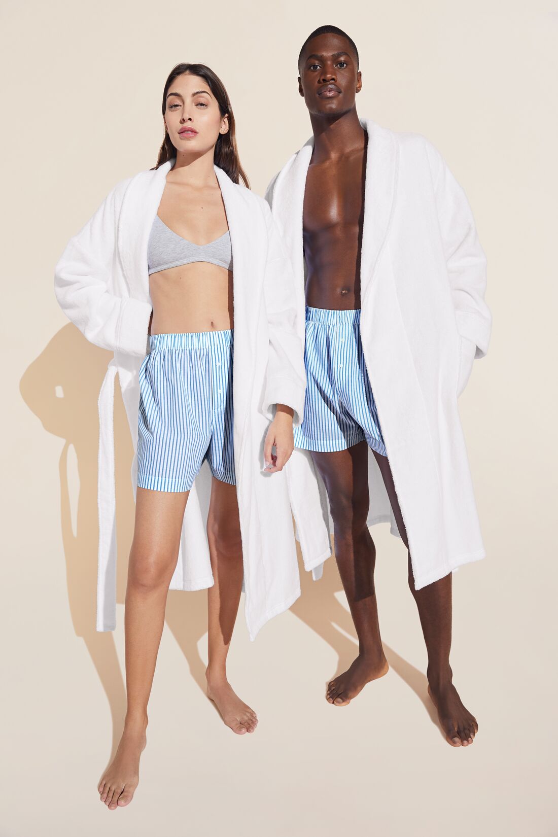 Organic Sandwashed Cotton Unisex Boxer | Nautico Stripe Azure