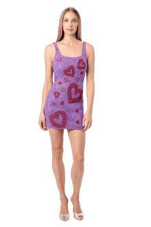 Lust Hand - Beaded Embellished Mini Dress - Self - Adore
