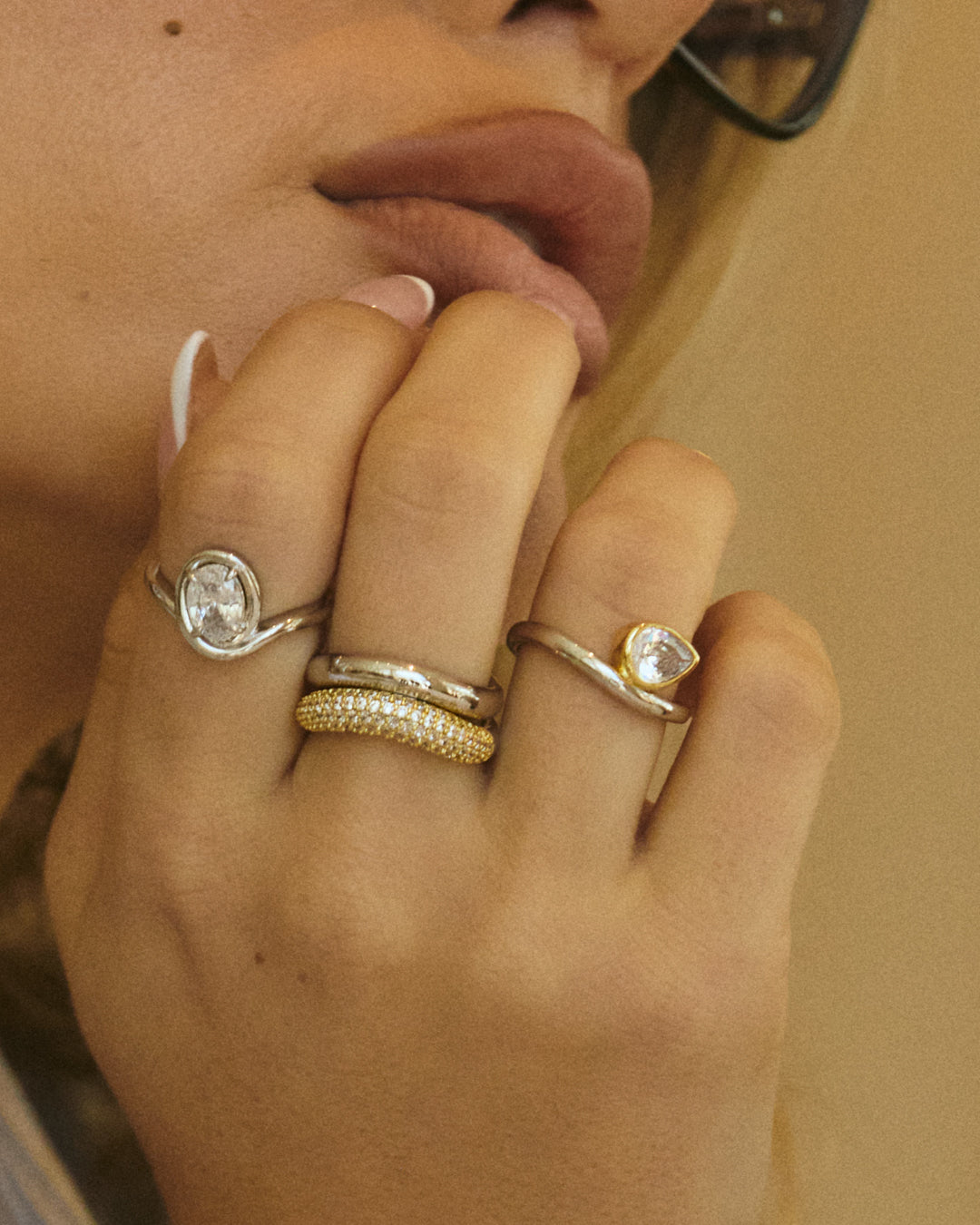 The Bianco Nero Statement Ring | Cubic Zirconia | Silver