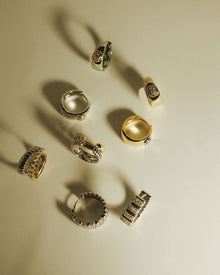 The Luna Bezel Hoops | Cubic Zirconia | Gold