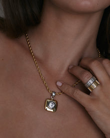 The Luna Bezel Ring Set | Set of 2 Rings | Silver/Gold