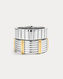 The Luna Bezel Ring Set | Set of 2 Rings | Silver/Gold