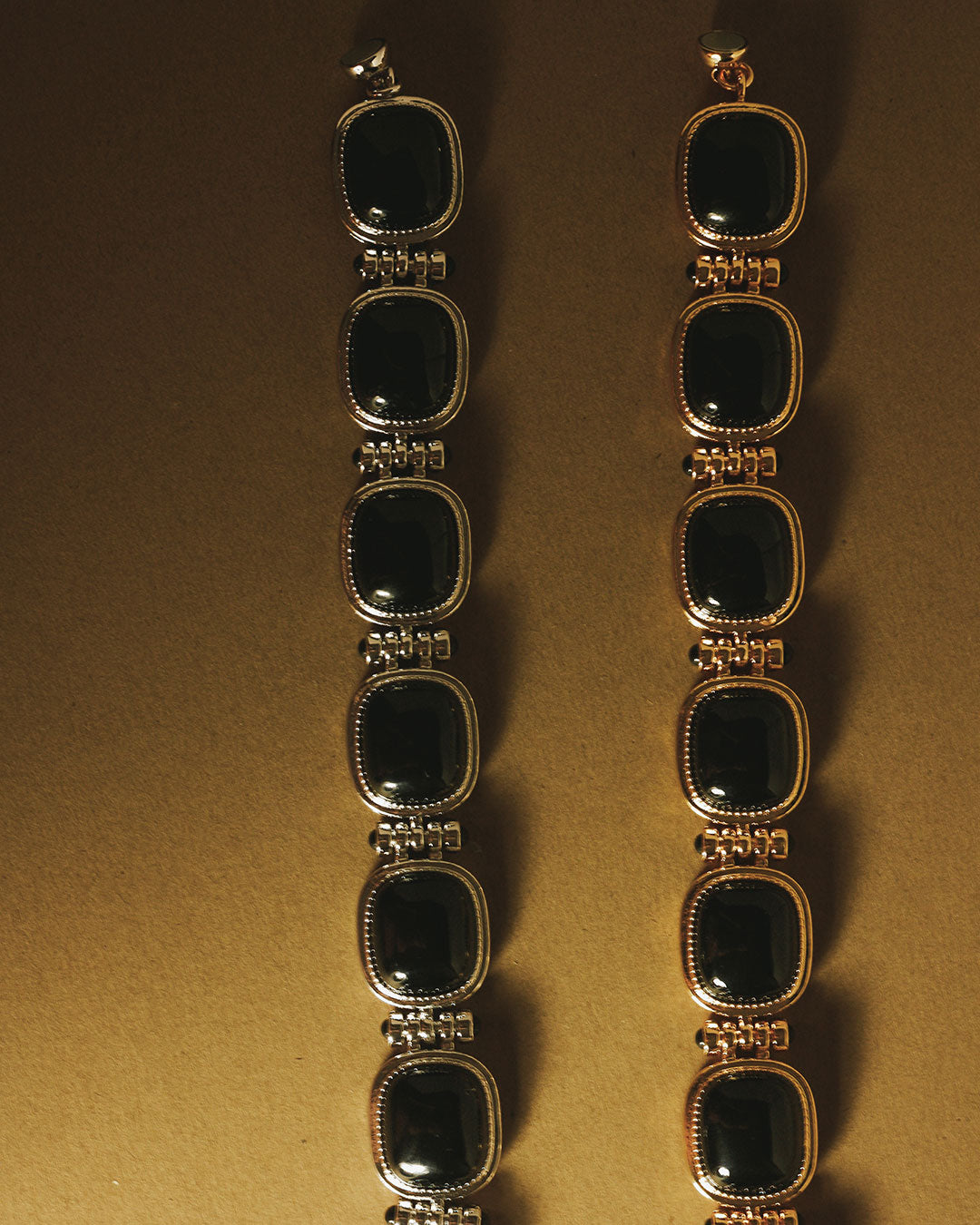 The Midnight Mesa Beaded Bracelet | Black Agate | Gold