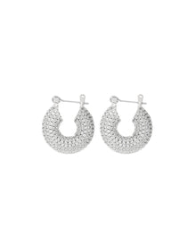 Pave Mini Donut Hoops - Silver | Plated Silver