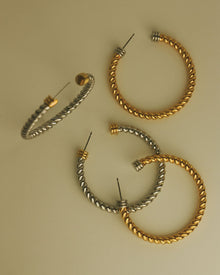 The XL Sierra Rope Hoops | Gold/Silver