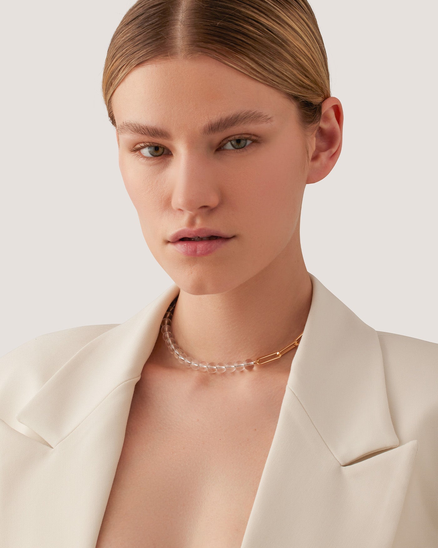 Glass Beads | Lyra Chain | Gold Tone Dipped Brass
