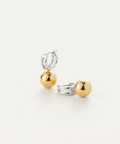 Dylan Huggie Earrings | Silver Dipped Brass
