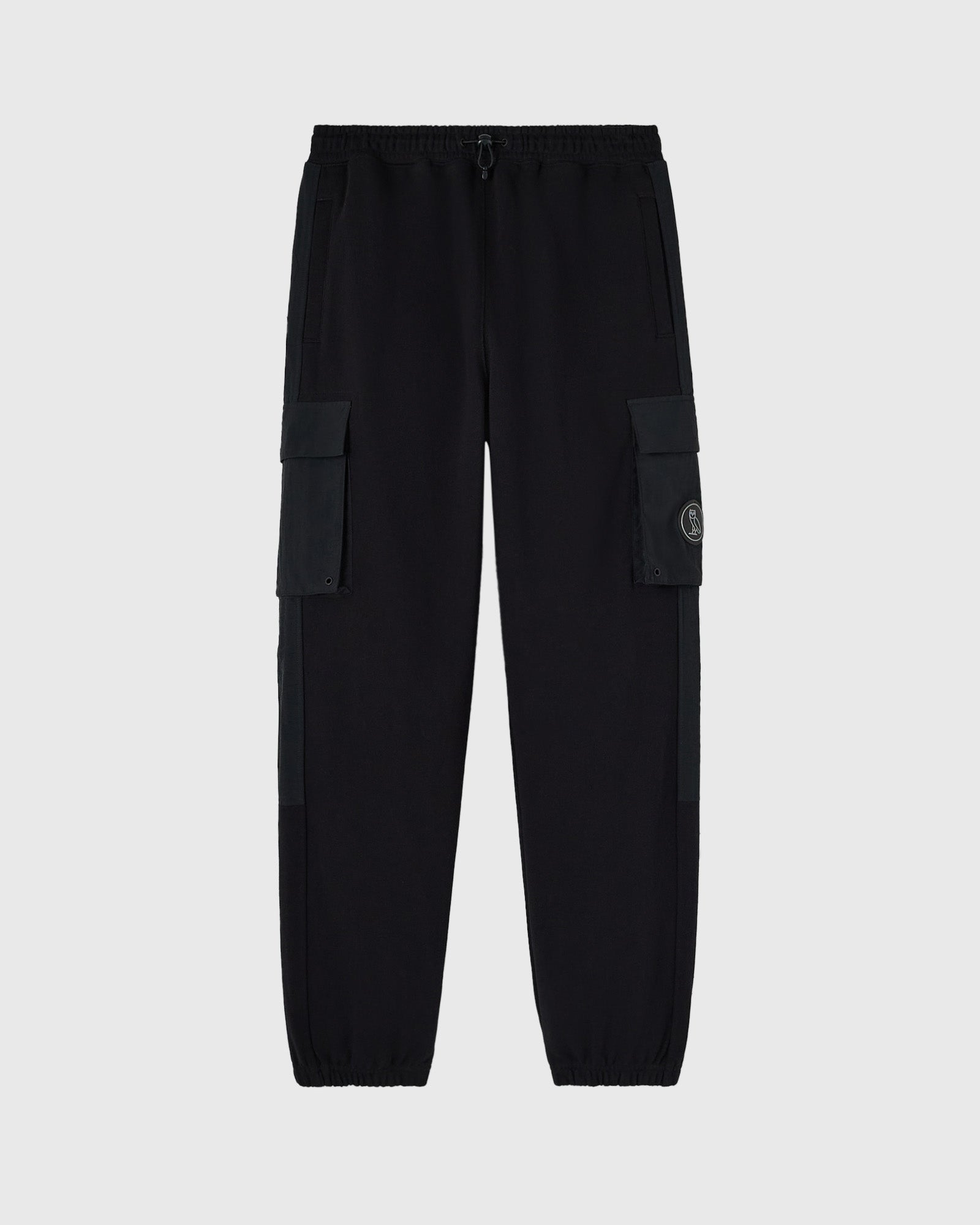 Nylon Overlay Sweatpant - Black