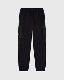 Nylon Overlay Sweatpant - Black