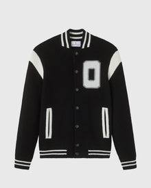 Knit Varsity Jacket - Black