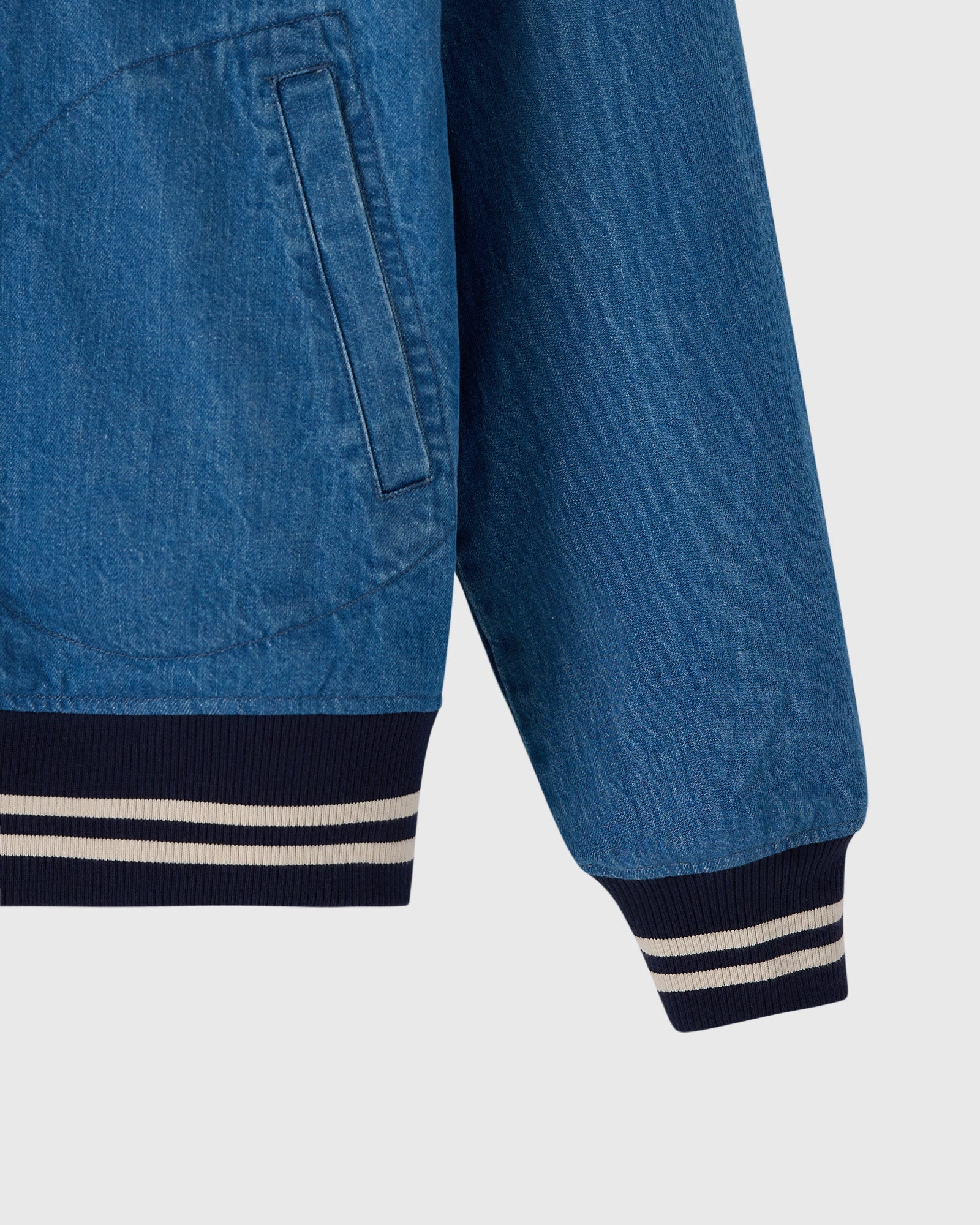 Denim Varsity Jacket - Rinse Wash