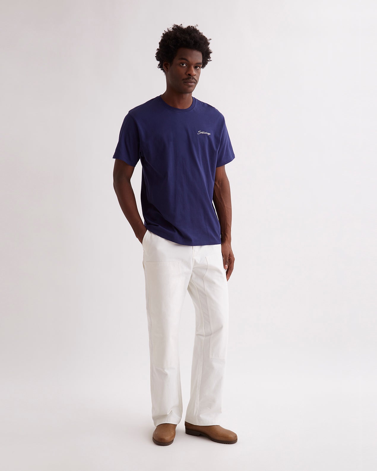 Mens | Saturdays Embroidered Standard SS Tee | Ocean