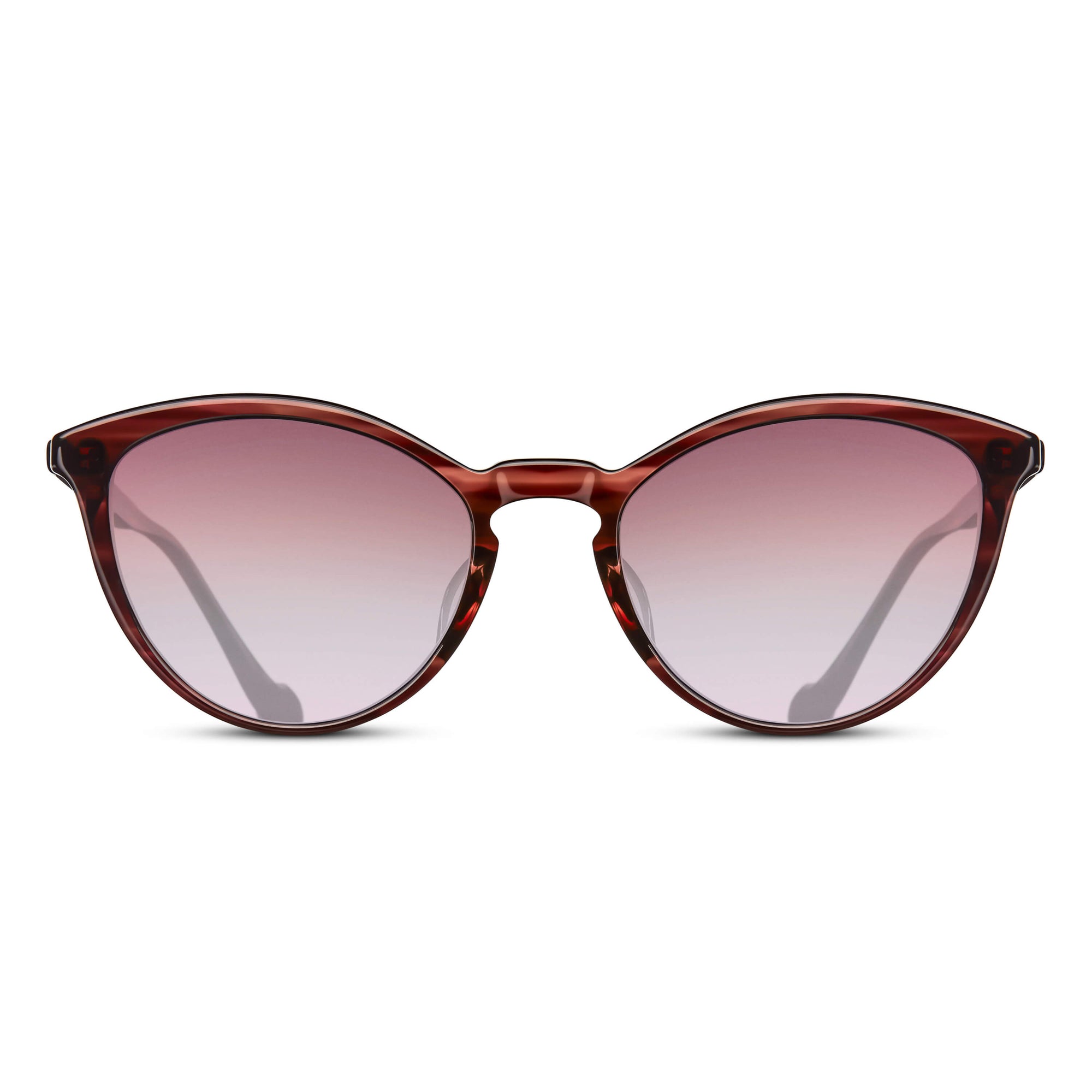 M1025 Cat Eye Sunglass | Bordeaux Stripe | Pink Gradient Lenses