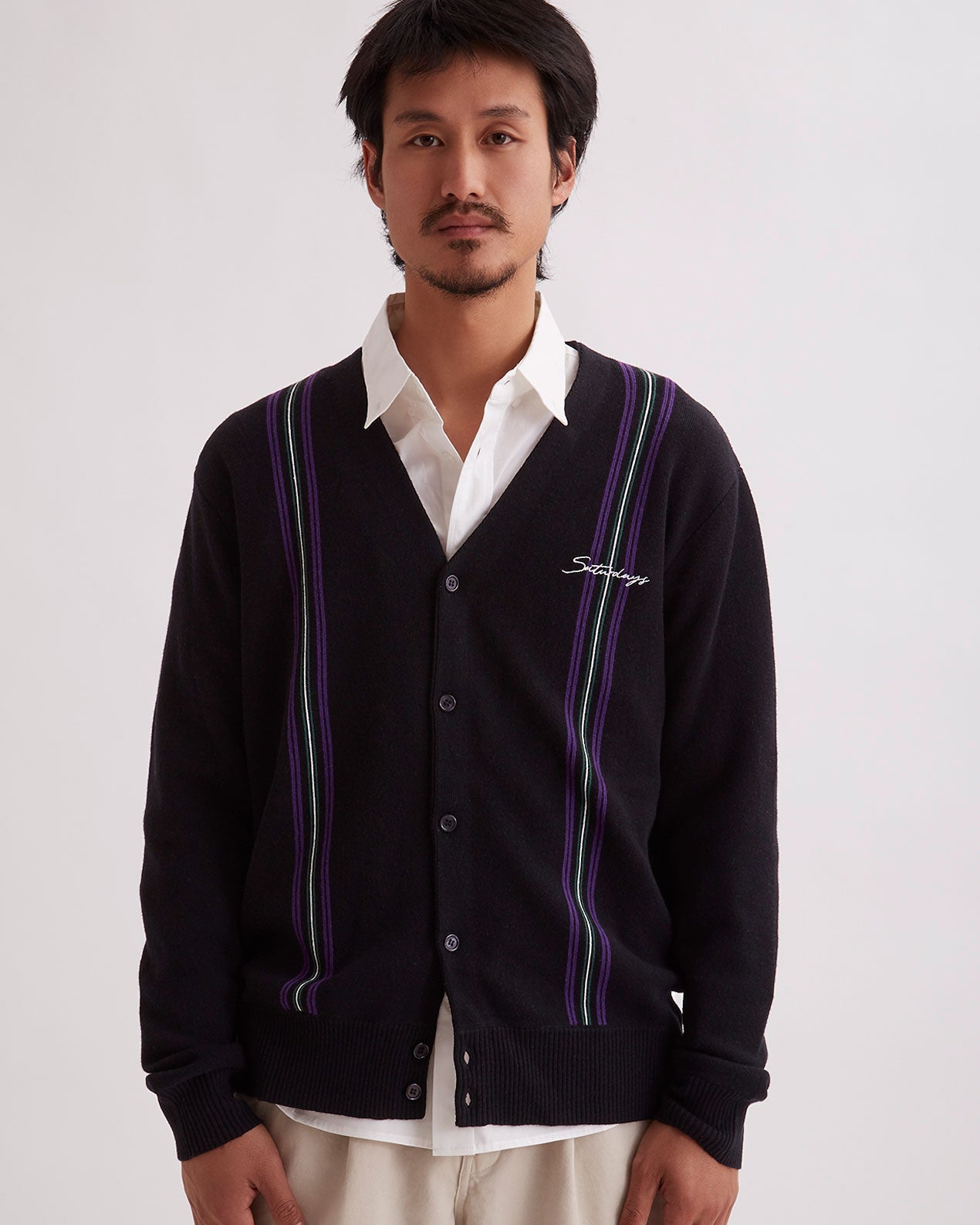 Mens | Michael High Gauge Knit Cardigan | Black