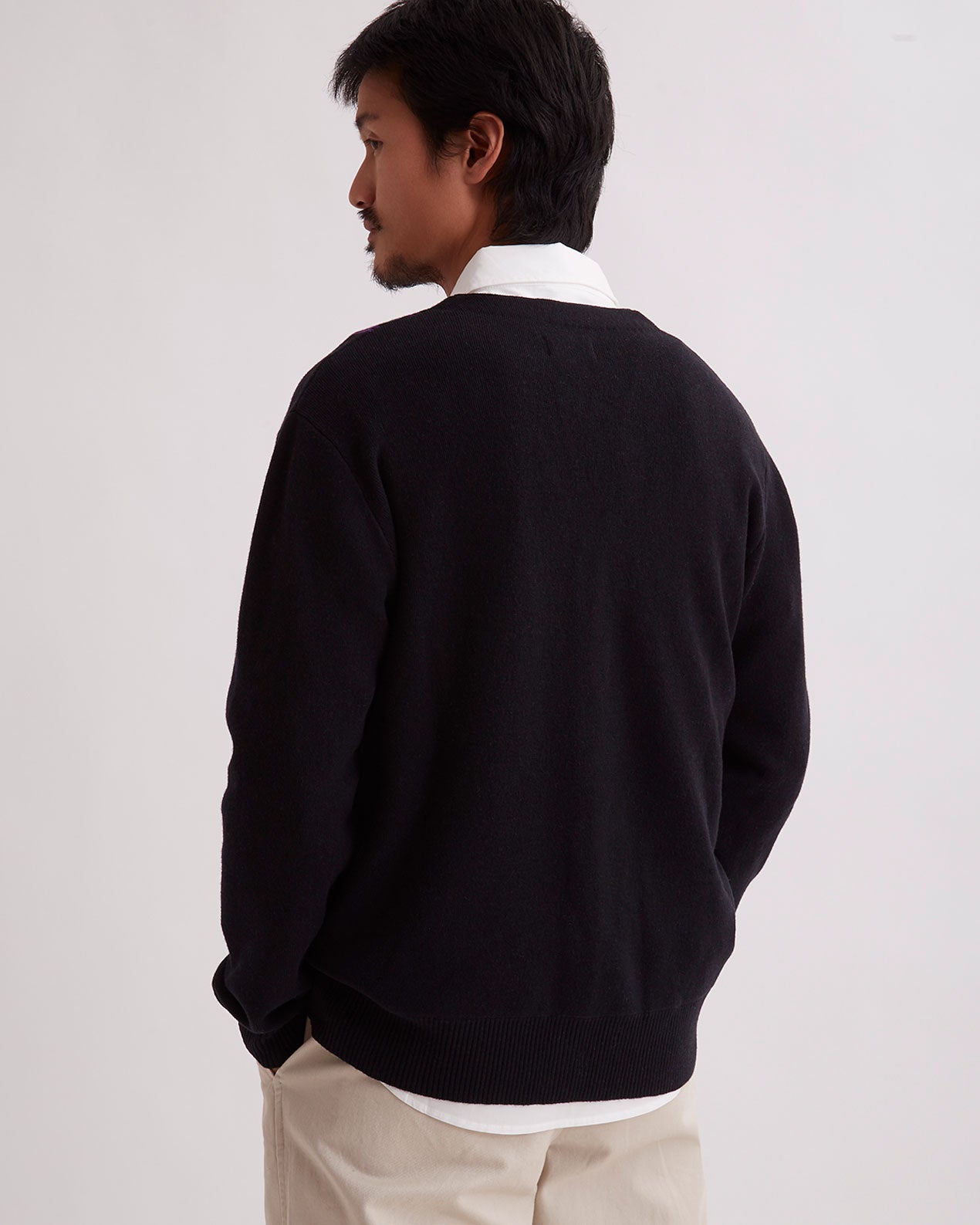 Mens | Michael High Gauge Knit Cardigan | Black