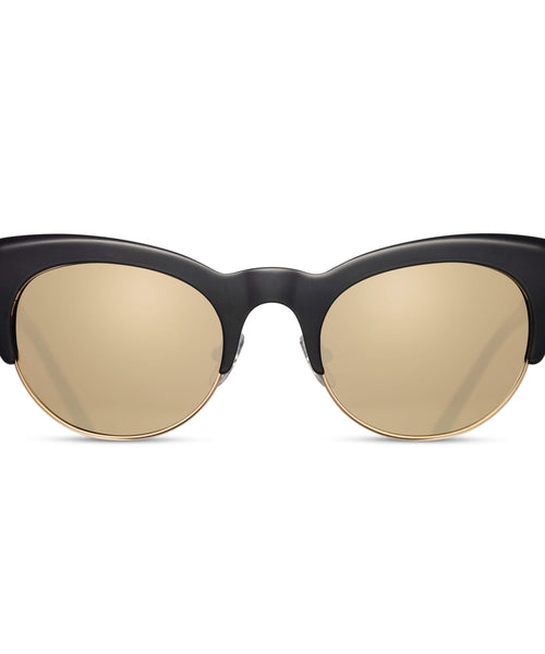 M2035 Square Sunglass | Black/White | Silver Mirror Lens | 53MM