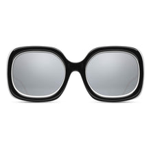 M2035 Square Sunglass | Black/White | Silver Mirror Lens | 53MM