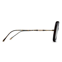 M2035 Square Sunglass | Demi | Brown Gradient Silver Flash Lenses