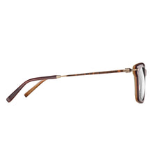 Mens | M2037 Rectangle Optical | Almond Browny/Antique Gold | Clear Lens | 53MM