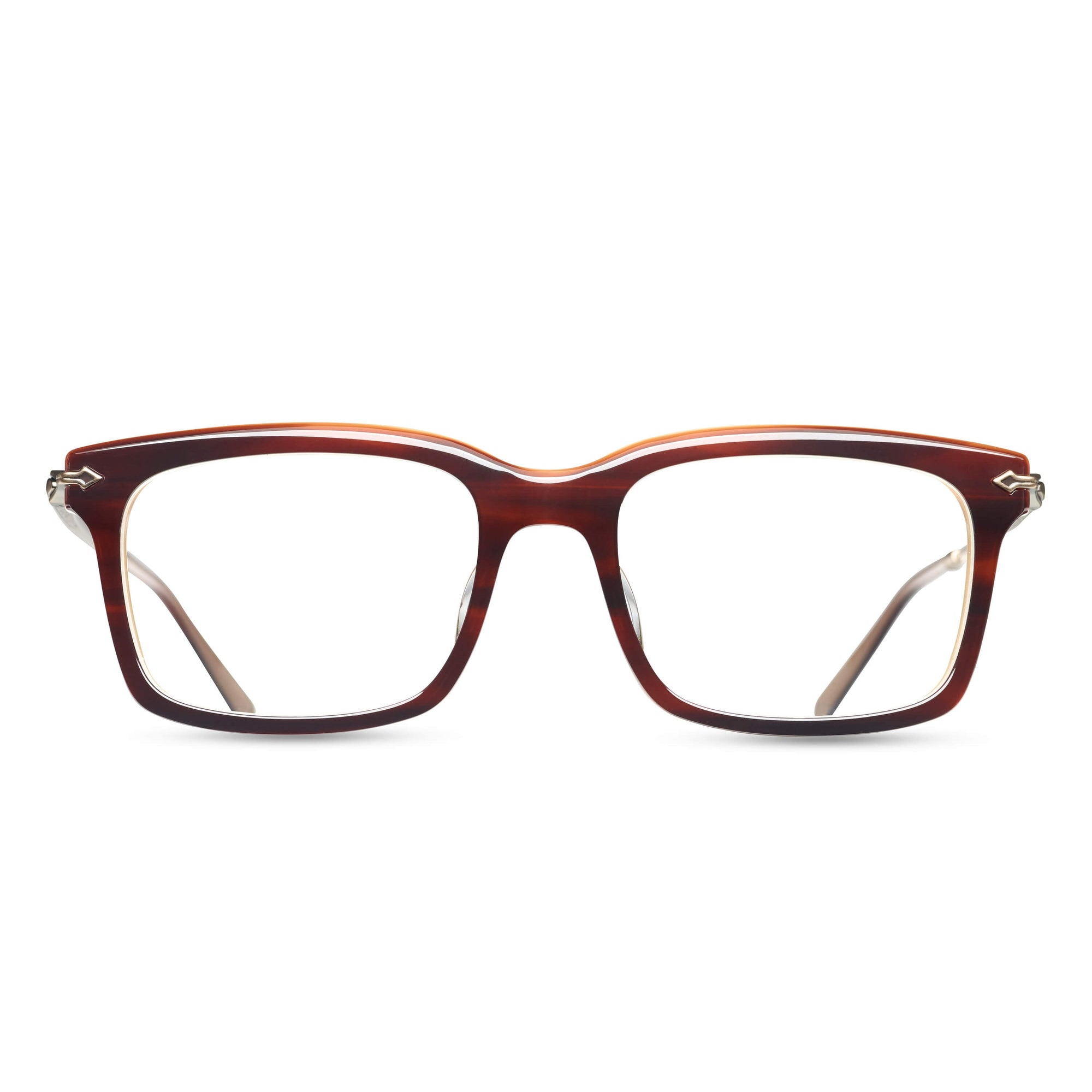 Mens | M2037 Rectangle Optical | Almond Browny/Antique Gold | Clear Lens | 53MM