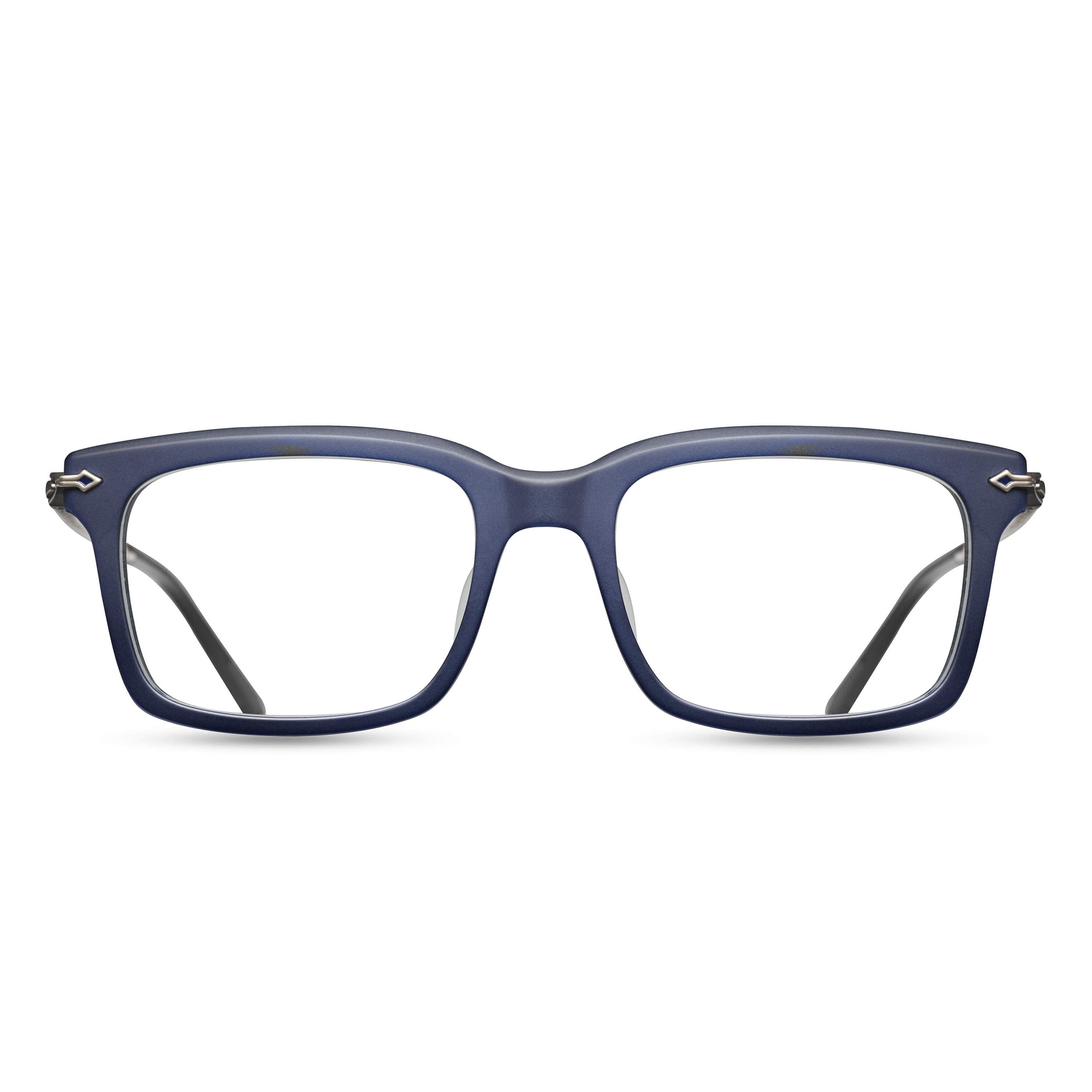 M2037 Rectangle Optical | Matte Navy/Antique Silver | Clear Lens | 53MM