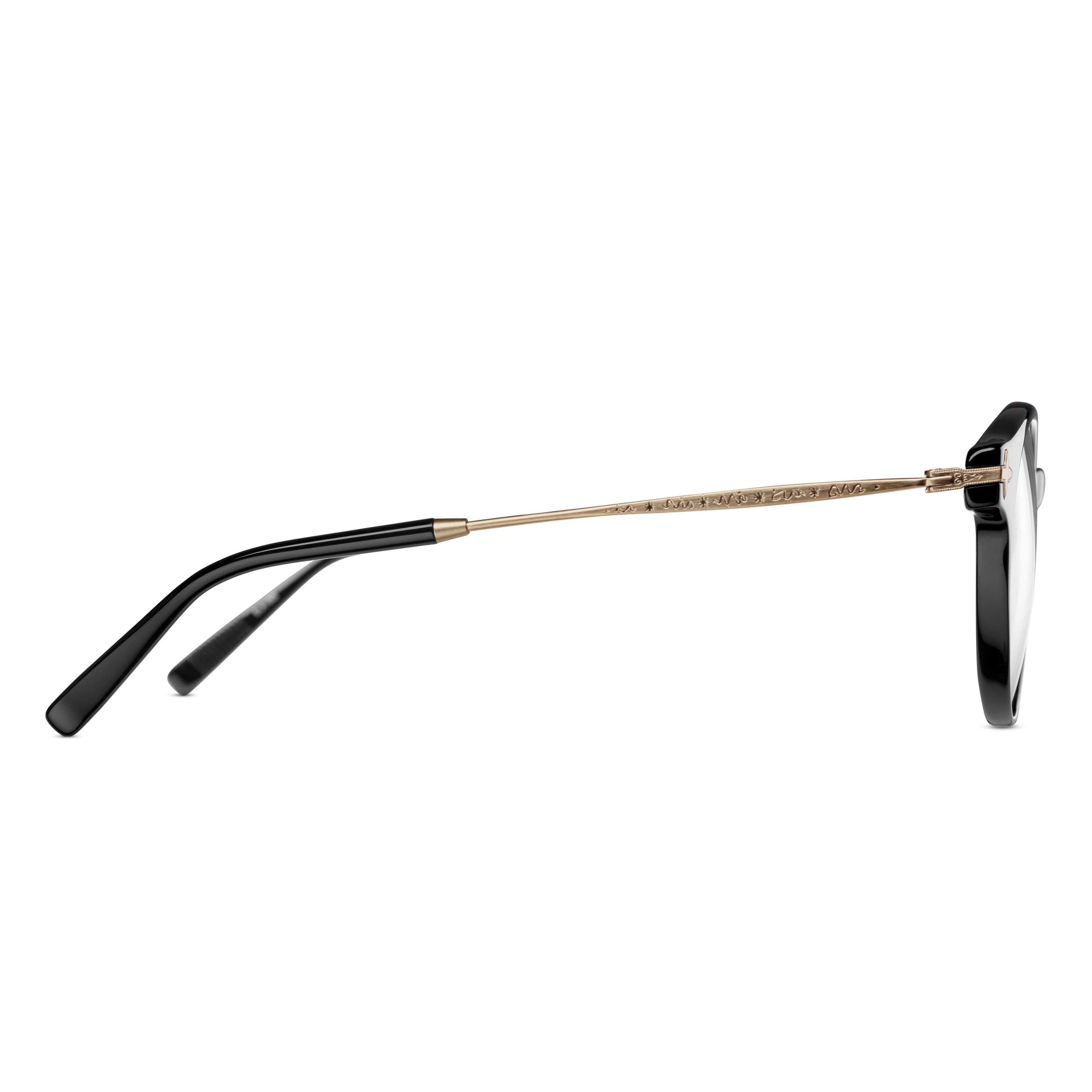 M2038 Cat Eye Optical | Black/Brushed Gold | 48-19-140