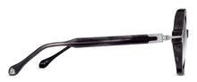 Womens | M2072 Geometric Sunglass | Black Stripe/Brushed Silver | Grey Gradient Lenses | 48MM