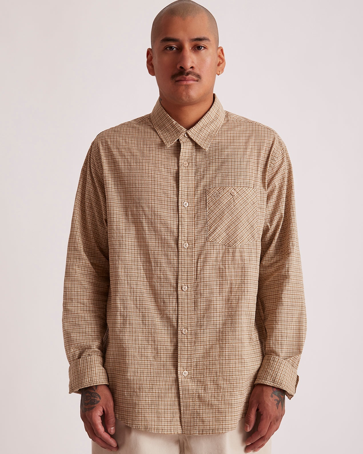 Mens | Luis Check LS Shirt | Cress Green