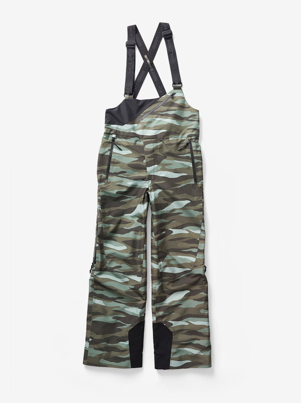 Men's 2-layers Powder Bib - Zea Camo - flat lay