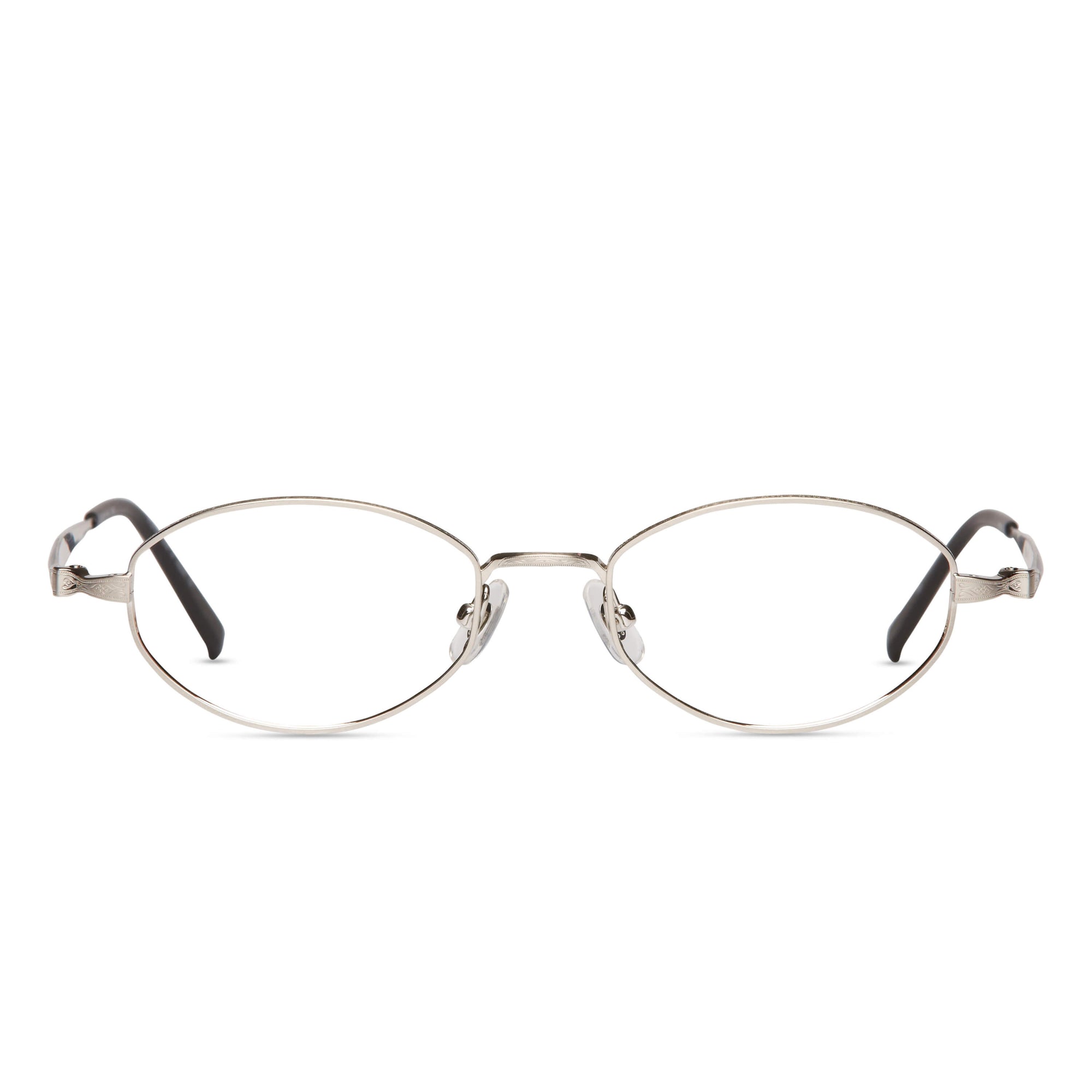M3021 Oval Optical | Brushed Silver | Clear Lens | 51MM