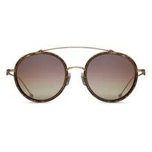 M3044-S Round Sunglass | Brushed Gold - Matte Caramel | Brown Gradient Gold Flash Lenses