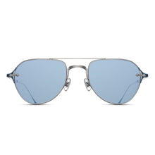 M3072 Aviator Sunglass | Antique Silver | Cobalt Blue Lenses