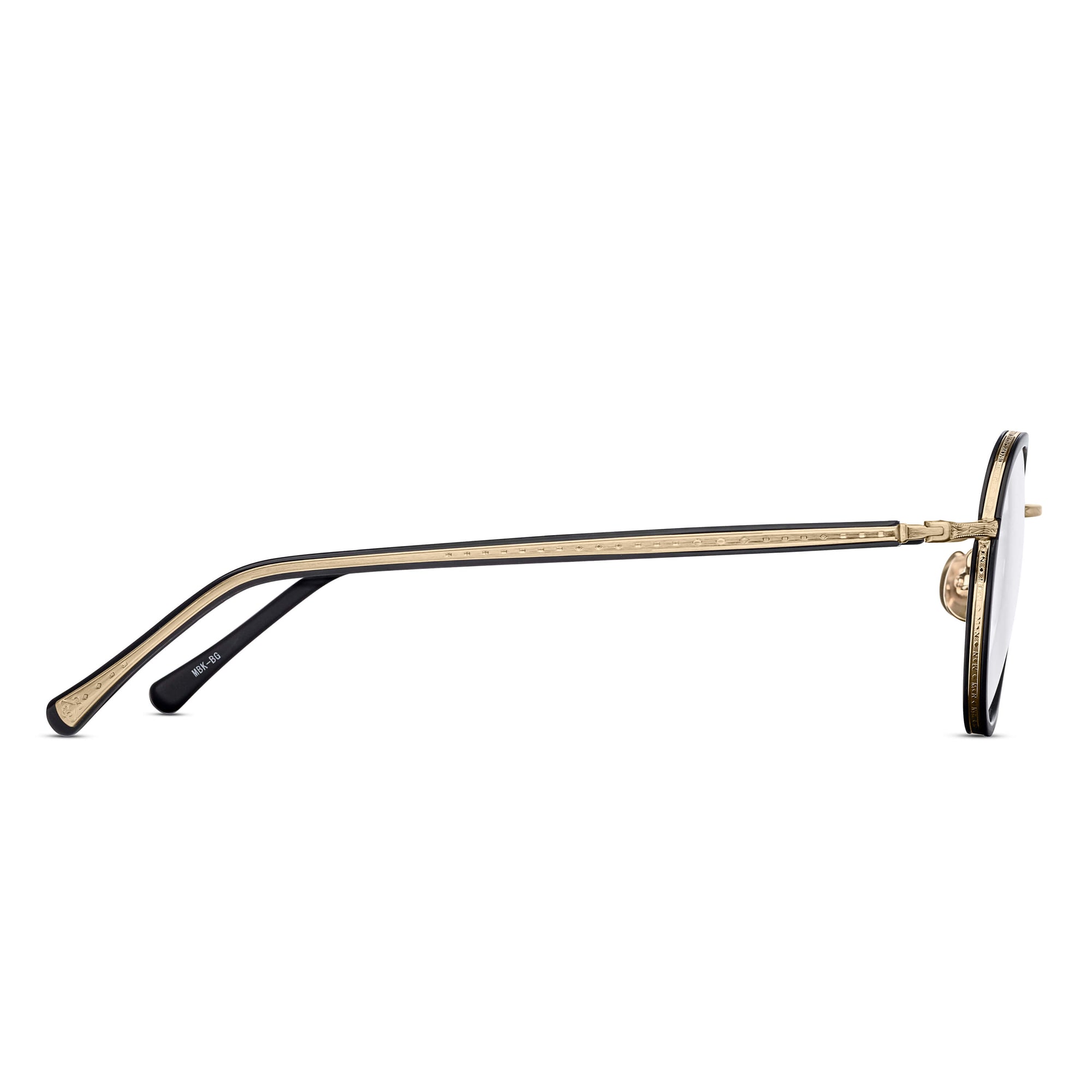 M3076 Round Optical | Matte Black/Brushed Gold | Clear Lens | 46MM