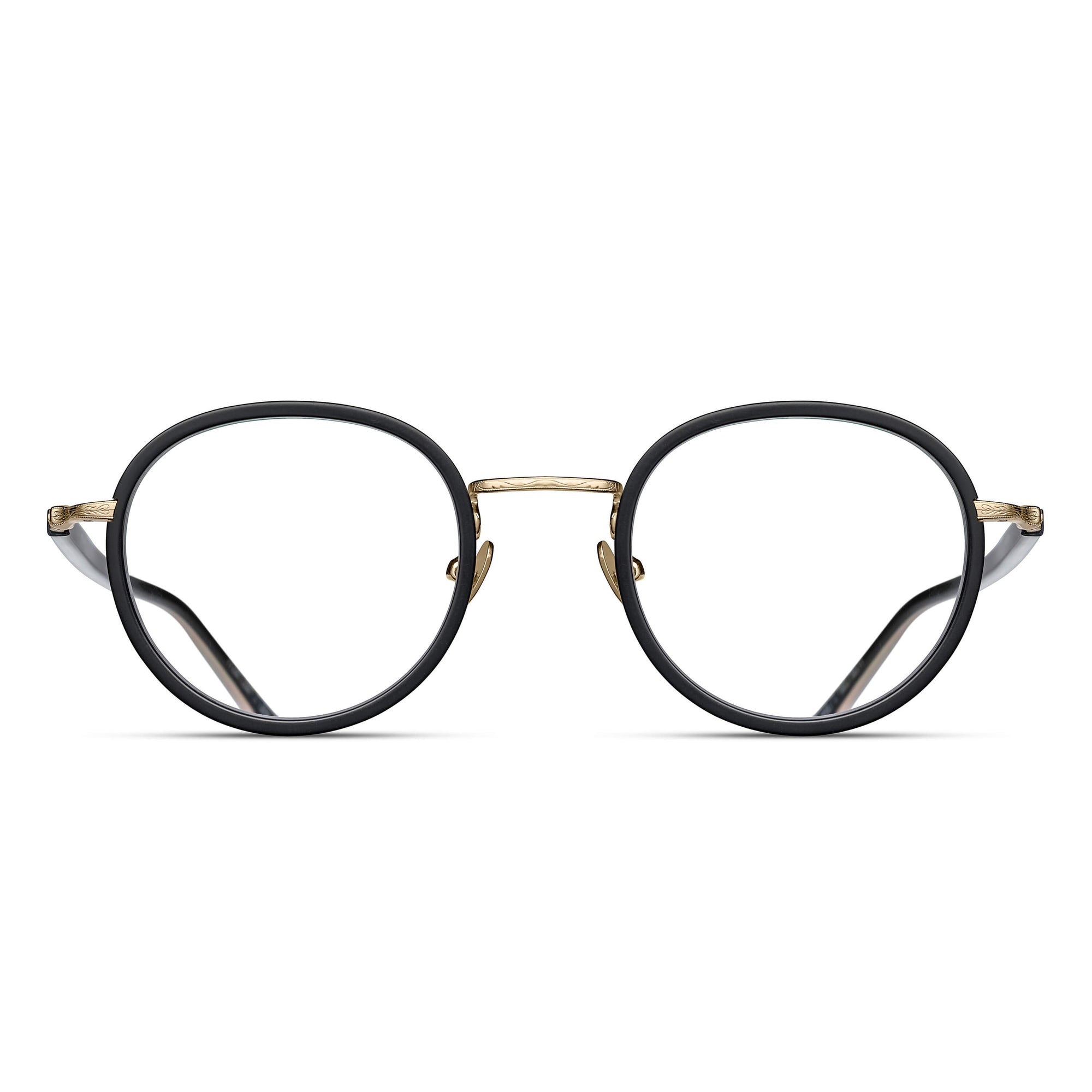 M3076 Round Optical | Matte Black/Brushed Gold | 46-23-145