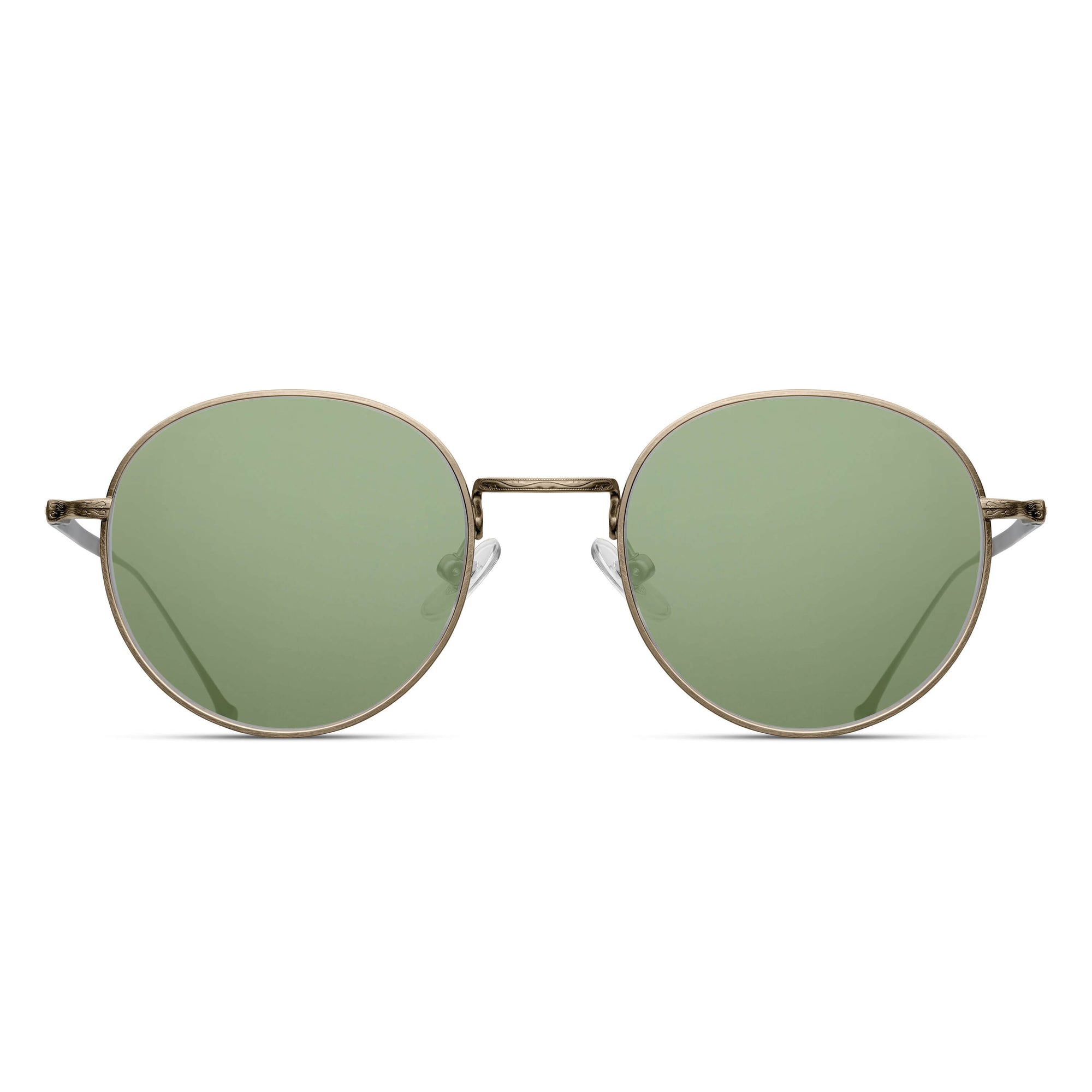 M3083 Panto Sunglass | Antique Gold | G-15 Green Lens | 49MM