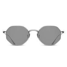 M3086 Geometric Sunglass | Brushed Silver | Grey Lenses