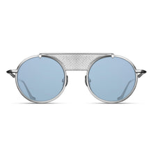 M3097 Round Sunglass | Palladium White | Cobalt Blue Lenses | 50-22-145