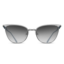 M3102 Cat Eye Sunglass | Palladium White/Navy | Grey Gradient Lenses