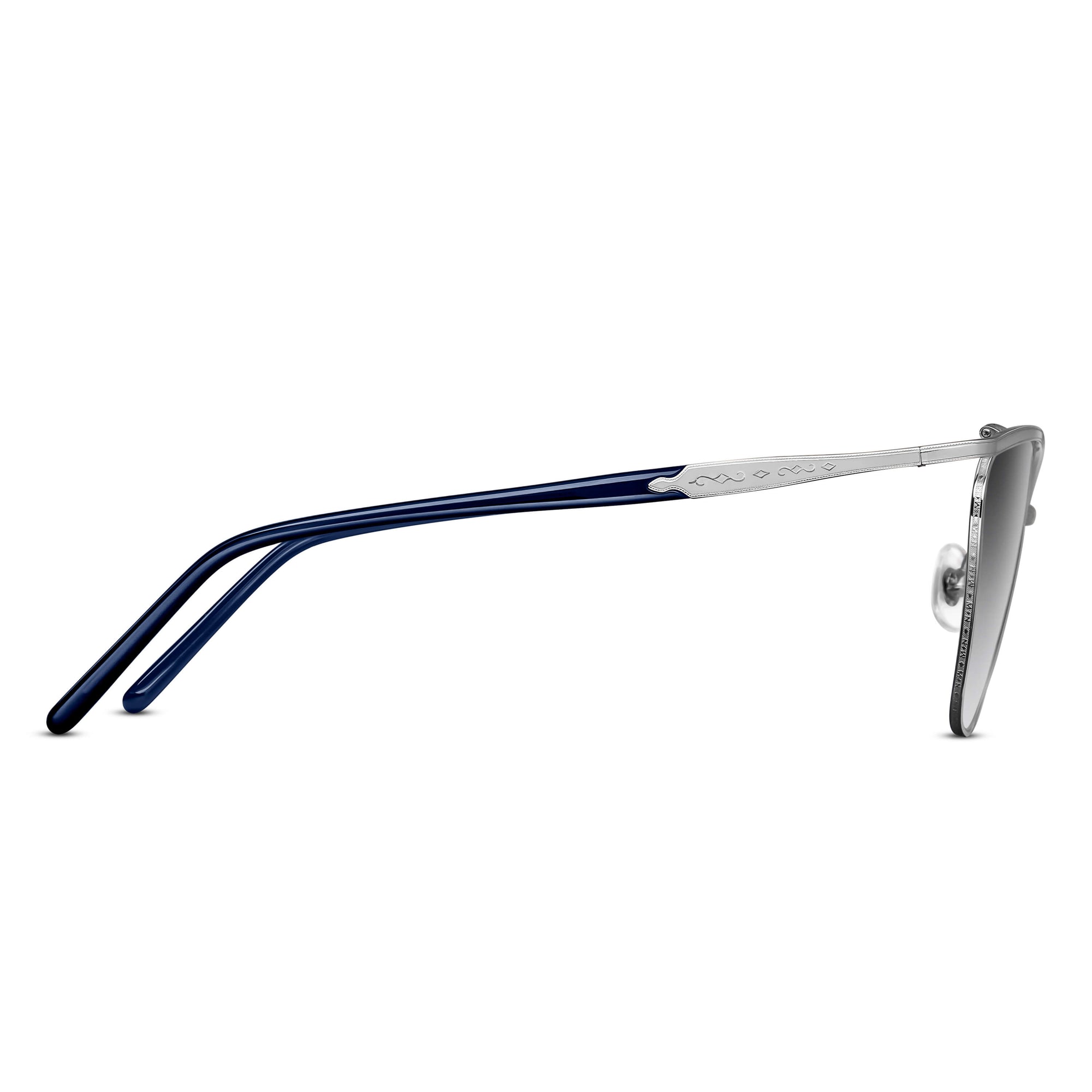 M3102 Cat Eye Sunglass | Palladium White/Navy | Grey Gradient Lenses