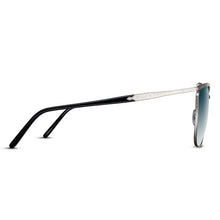 M3109 Panto Sunglass | Palladium White/Black | Blue Gradient Lenses