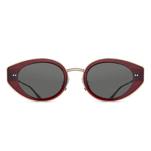 M3120 Cat Eye Sunglass | Bordeaux - Pale Gold | Grey Solid Lenses