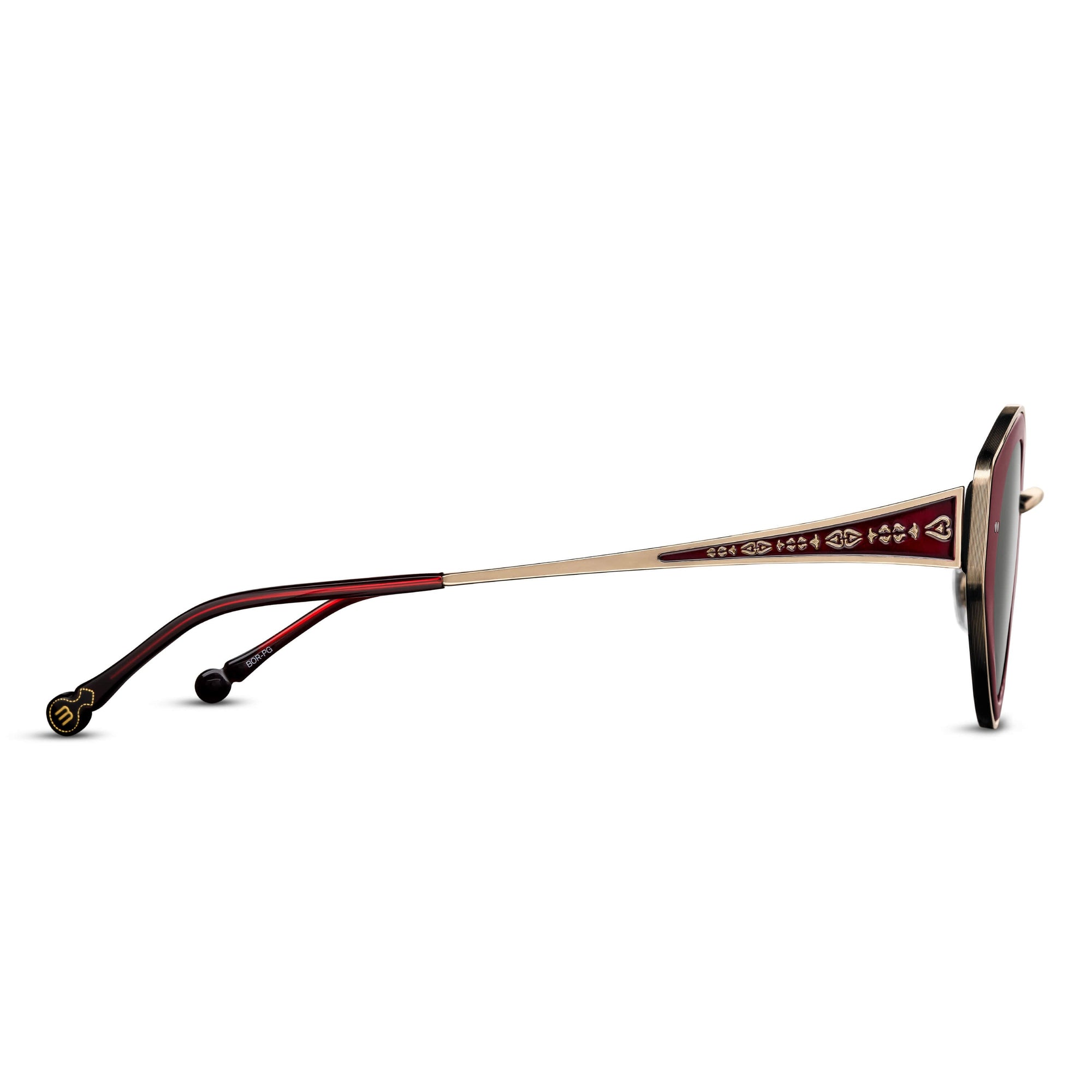 Womens | M3120 Cat Eye Sunglass | Bordeaux/Pale Gold | Grey Solid Lens | 52MM