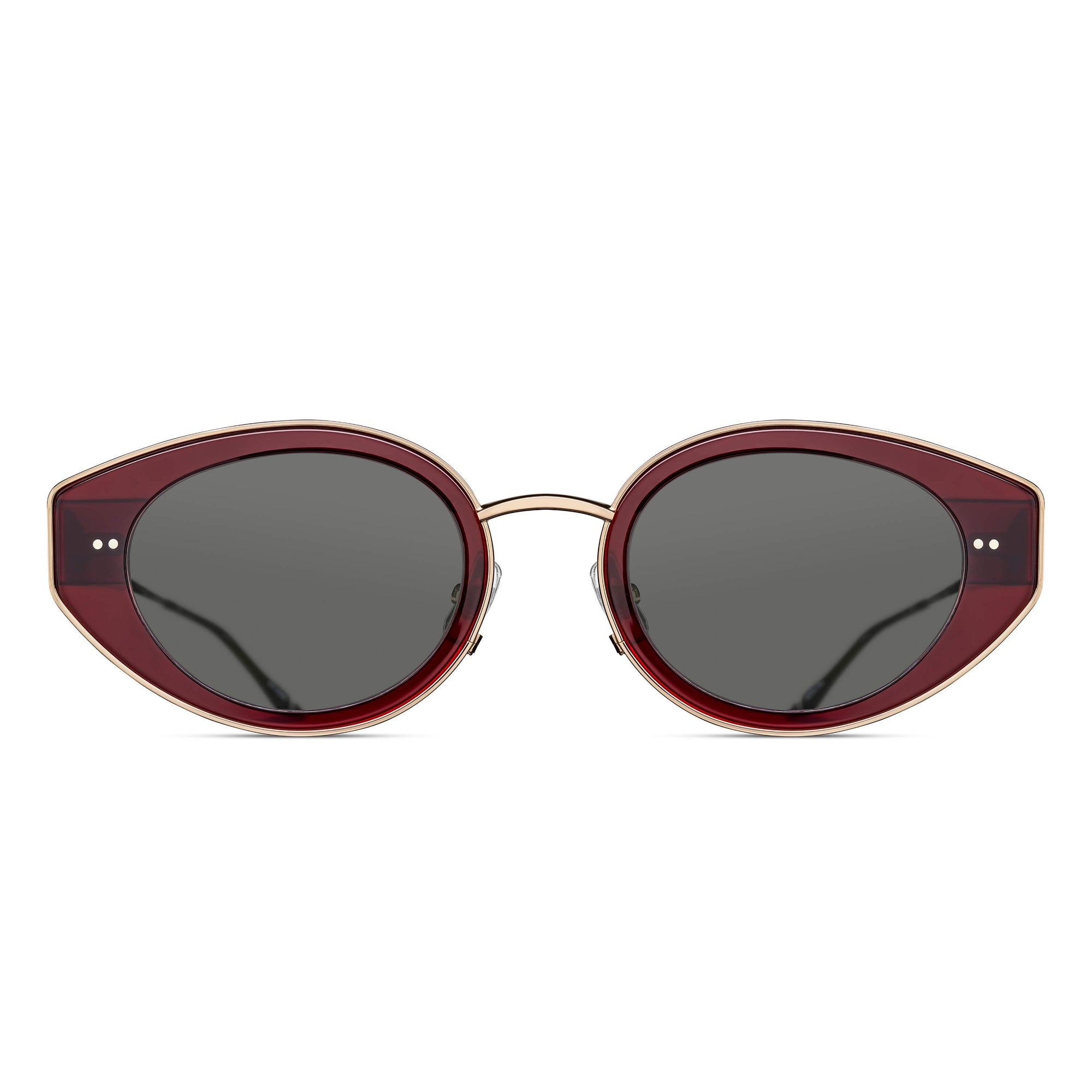 M3120 Cat Eye Sunglass | Bordeaux - Pale Gold | Grey Solid Lenses