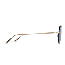 Unisex | M3121 Geometric Sunglass | Black/Brushed Gold | Cafe Cobalt Blue Lens | 53MM