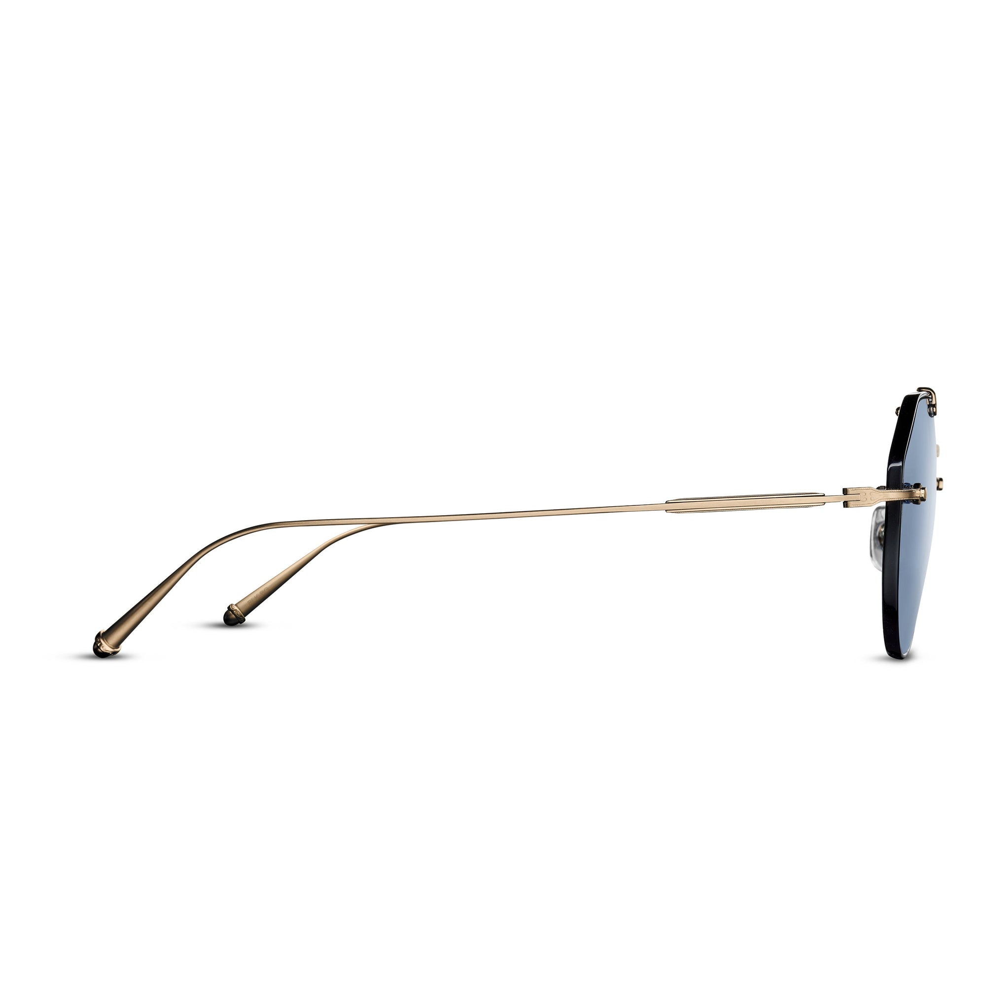 Unisex | M3121 Geometric Sunglass | Black/Brushed Gold | Cafe Cobalt Blue Lens | 53MM