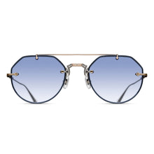 M3121 Geometric Sunglass | Navy - Antique Gold | Cafe Blue Gradient Lenses