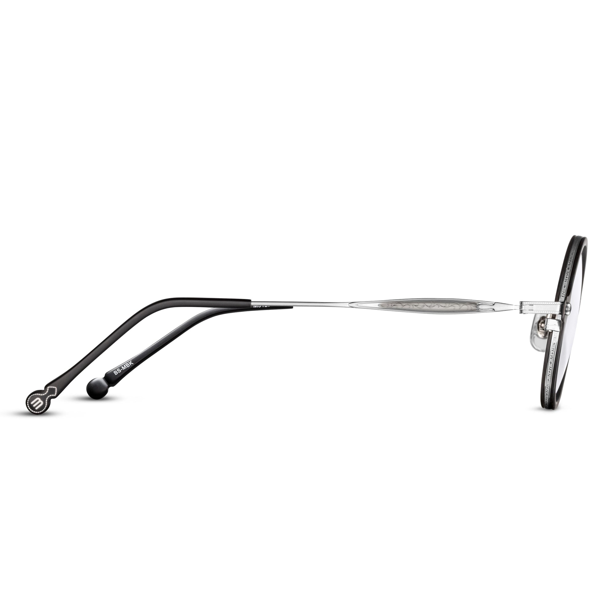 Unisex | M3127 Round Optical | Brushed Silver/Matte Black | Clear Lens | 43MM